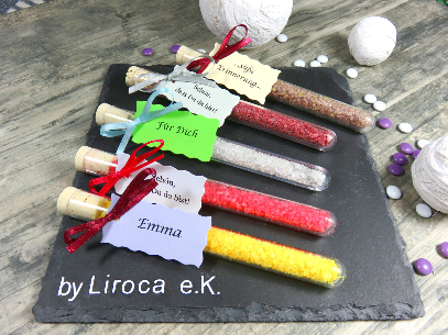 Gastgeschenk Reagenzglas Taufe Kommunion Konfirmation Badesalz Seife Gastgeschenke Hochzeit Werbegeschenk Günstig Fertige Liroca Give Away Einschulung